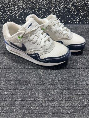 Nike White, Navy & Lime Low-Top Sneakers